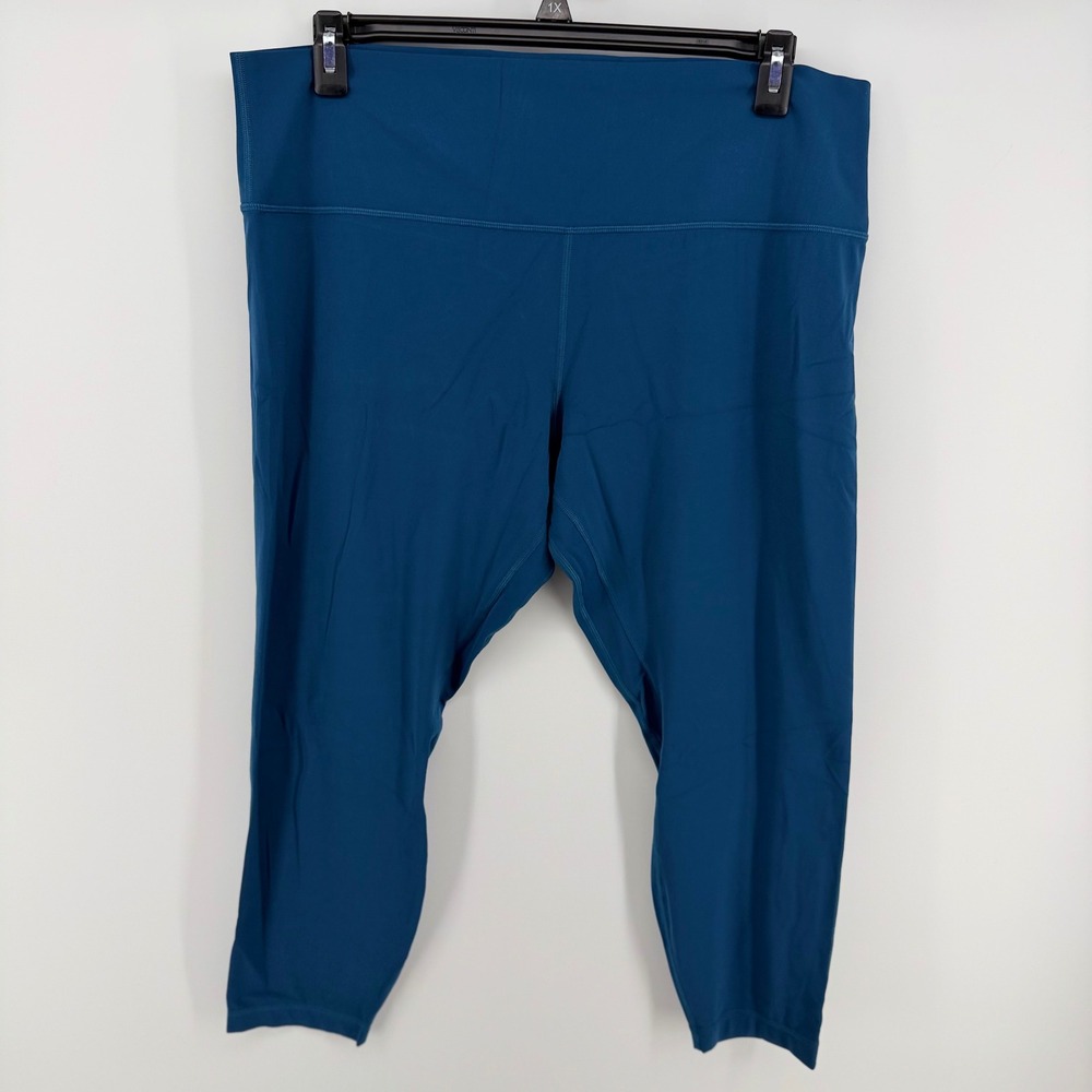 Lululemon Align High Rise‎ Crop Leggings Women's Size 20 Deep Teal Nulu Yoga